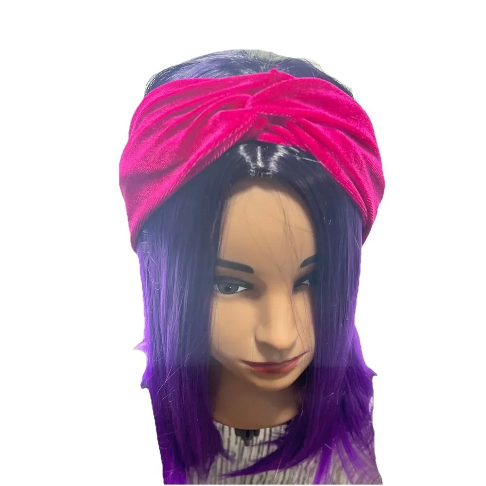 Dark Pink Velvet Twist Headband Hair Accessory From Claire’s Stretchy Headband